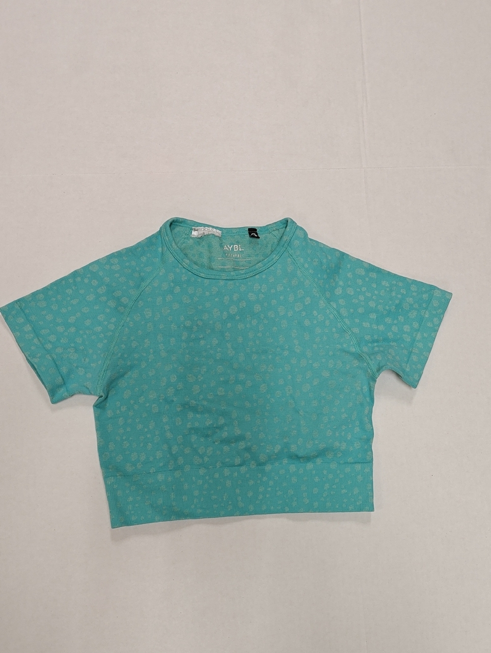 AYBL Aqua Blue Printed Crop Tee